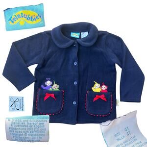 Teletubbies 1998 Collared Button-Up Sweater Jacket Kids Sz 4T